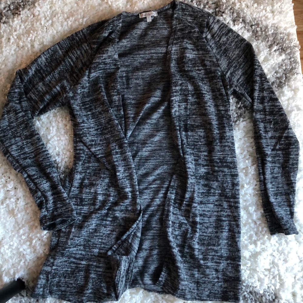 Gray cardigan sweater